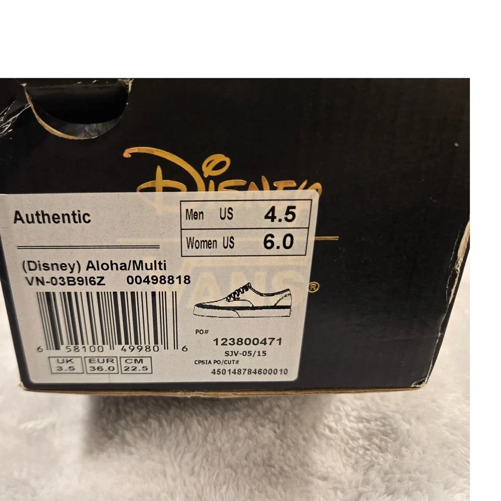 Disney Vans‎ Authentic Mickey and Friends Hawaiian Sneakers Mens 4.5 Womens 6.0